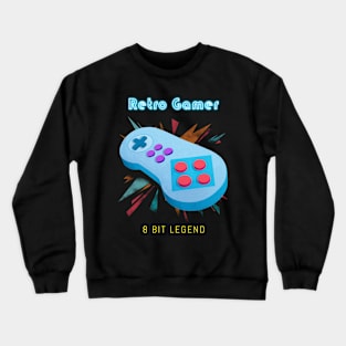 Retro Gamer Logo 5 by Batocera Nation Crewneck Sweatshirt